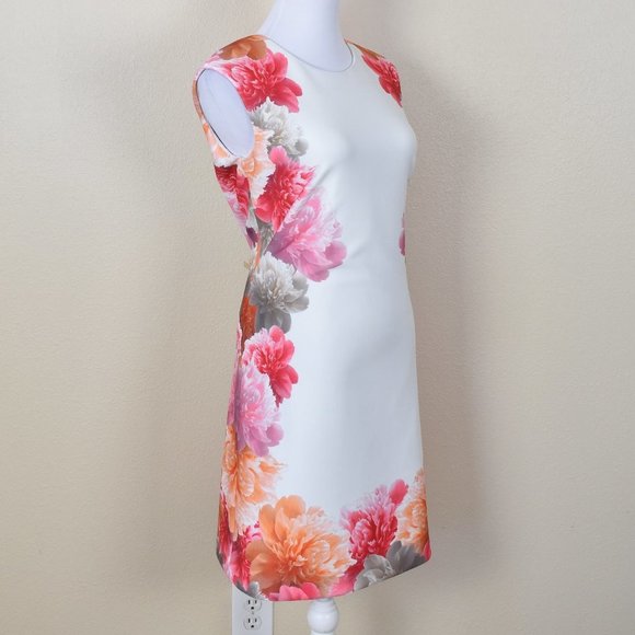 Calvin Klein Scuba Floral Sheath Dress 6 - Picture 2 of 7